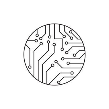 Abstract network connection. Circuit board icon logo design. Vector Illustration