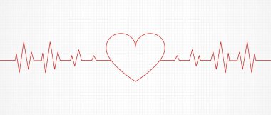 Heart pulse line for banner. Vector illustration