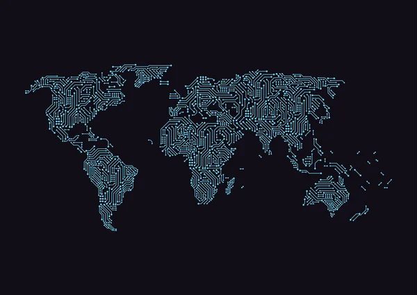 Подключение Глобальной Цифровой Сети Концепция Мировой Карты Точек Линий Глобального — стоковый вектор