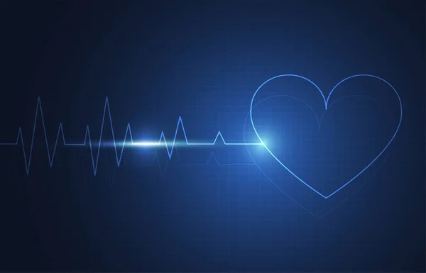 Heart Pulse Line Banner Vector Illustration — Wektor stockowy