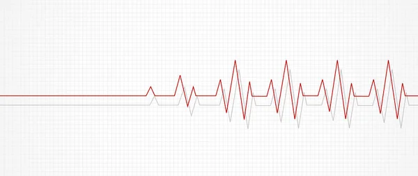 Heart Pulse Line Banner Vector Illustration — ストックベクタ