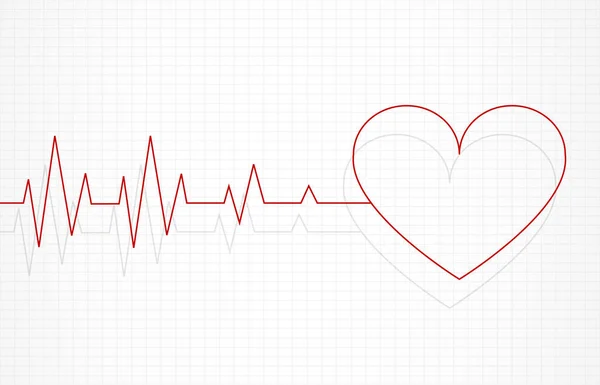 Heart Pulse Line Banner Vector Illustration — Vetor de Stock