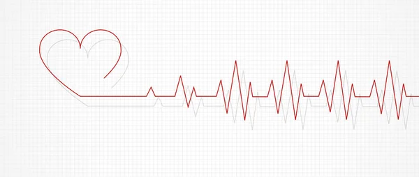 Heart Pulse Line Banner Vector Illustration — Vettoriale Stock