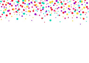 Multicolored confetti background. Charming celebration festive overlay template. Vector illustration