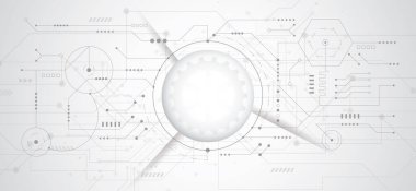 Teknoloji nokta ve çizgi devre kartı desenli soyut 3D tasarım arka planı. Modern mühendislik, fütüristik, bilim iletişimi kavramı. Vektör illüstrasyonu