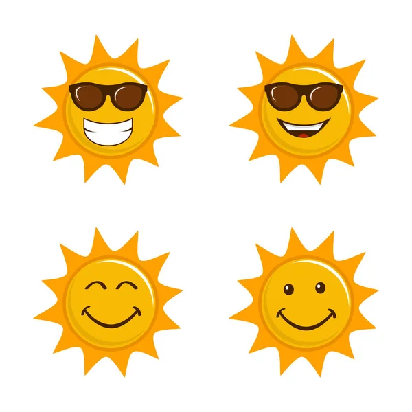 Set Sun Icons Collection Sunburst Vector Illustration — Image vectorielle