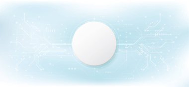 Teknoloji nokta ve çizgi devre kartı desenli soyut 3D tasarım arka planı. Modern mühendislik, fütüristik, bilim iletişimi kavramı. Vektör illüstrasyonu