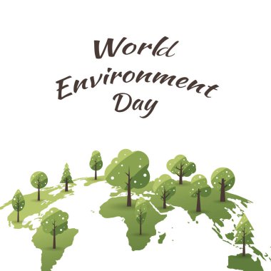 World Environment Day concept with Save the world. Nature or Healthy. Eco friendly design. Vector illustration