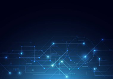 İnternet bağlantısı, soyut bilim ve teknoloji grafik tasarımı hissi.