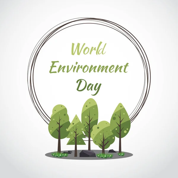 World Environment Day Concept World Nature Healthy Eco Friendly Design — Stock Vector