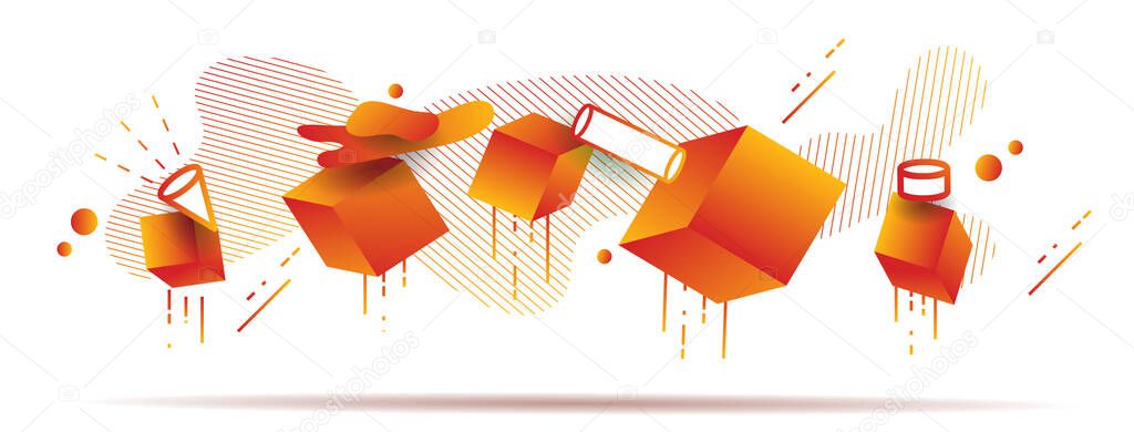 Abstract modern colorful geometric shape. fluid gradient design for banner, card, brochure. Isolated waves. Vector illustration