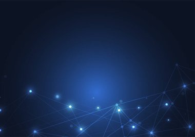 İnternet bağlantısı, soyut bilim ve teknoloji grafik tasarımı hissi.