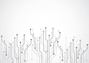 Abstract background with technology circuit board texture. Electronic motherboard illustration. Communication and engineering concept. Vector illustration