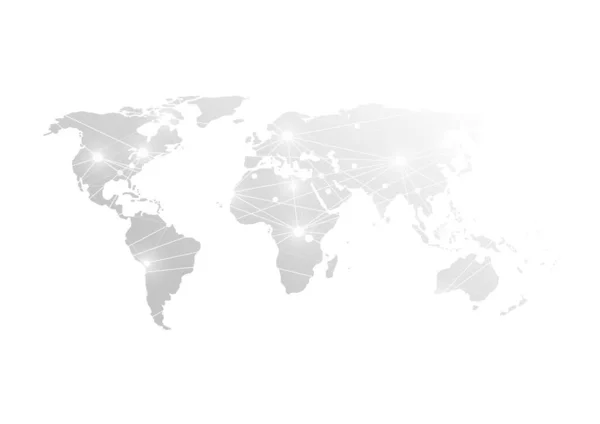 Global Network Connection World Map Point Line Composition Concept Connection — Wektor stockowy