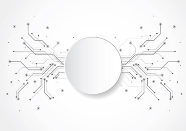 Abstract background with technology circuit board texture. Electronic motherboard illustration. Communication and engineering concept. Vector illustration