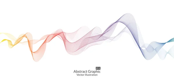 Abstract Colorful Wave Lines Isolated White Background Elements Concept Business — Archivo Imágenes Vectoriales
