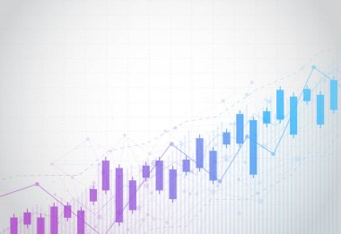 Borsa yatırımlarının karanlık arkaplan tasarımı ticaretinin iş mumu çizelgesi. Tam isabet, grafiğin gidişatı. Vektör illüstrasyonu