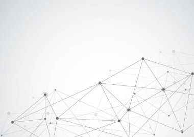 Connect lines and dots. Internet connection. Abstract sense of science and graphic design. Banner template for technology background. Vector illustration