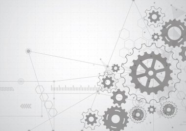 Abstract gear wheel mechanism background. Machine technology. Vector illustration