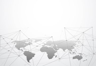 Global network business connection. World map point and line composition concept of global business. Vector Illustration
