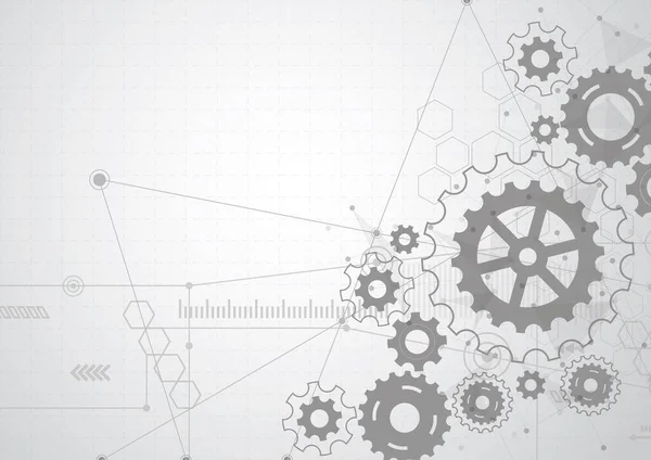 Abstract gear wheel mechanism background. Machine technology. Vector illustration