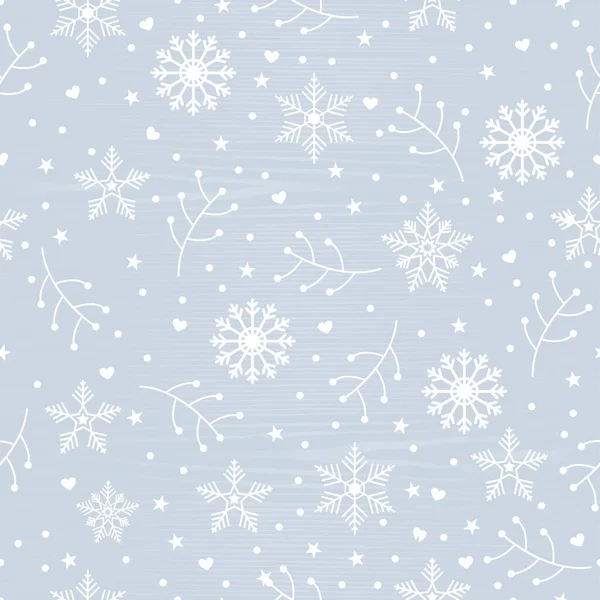 Christmas Snowflake Seamless Pattern Isolated Background Greeting Card Banner Vector — Vettoriale Stock