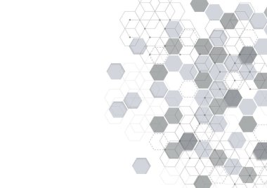 Vector Abstract background hexagons design. 3d science futuristic energy technology. Hi-tech digital concept