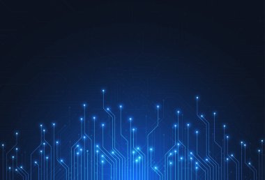 Abstract digital background with technology circuit board texture. Electronic motherboard illustration. Communication and engineering concept. Vector illustration
