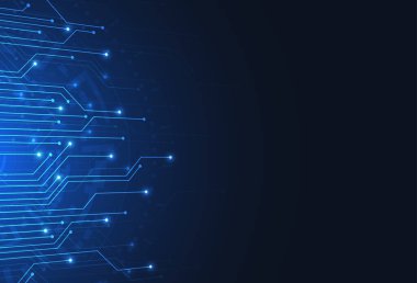 Abstract background with technology circuit board texture. Electronic motherboard illustration. Communication and engineering concept. Vector illustration