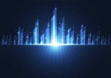 Abstract technology innovation communication concept digital blue design background. Vector illustration