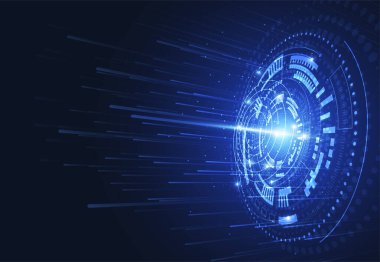 Abstract technology innovation communication concept digital blue design background. Vector illustration