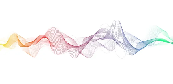 Abstract Colorful Wave Lines White Background Elements Concept Business Presentation — Vetor de Stock