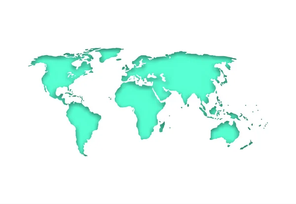 Mapa Del Mundo Tierra Azul Mapa Sombra Para Infografía Negocios — Vector de stock