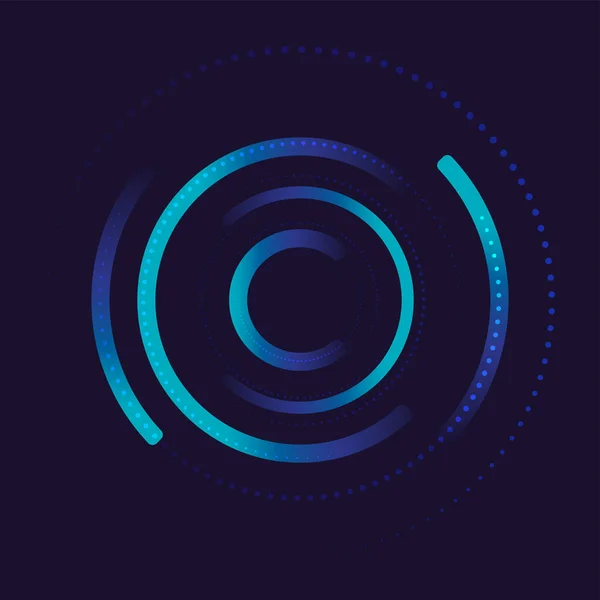 Creative Connection Icon Logo Design Circular Network Data Geometric Structure — ストックベクタ