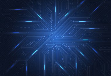 Abstract digital background with technology circuit board texture. Electronic motherboard illustration. Communication and engineering concept. Vector illustration