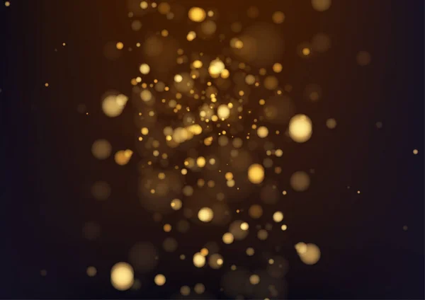 Texture Glitter Oro Isolato Con Bokeh Sfondo Particelle Colore Celebrante — Vettoriale Stock