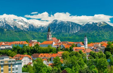 Picturesque view of the ancient Slovenian town of Kranj clipart