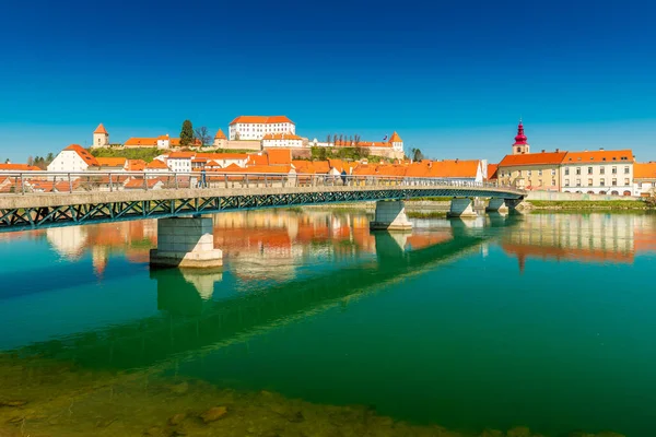 Picturesque Panorama Ancient Slovenian Town Ptuj Slovenia — Stock Photo, Image