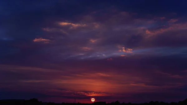 Beautiful sunset above the city Amersfoort