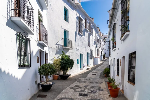 Streets Frigiliana Village Beautiful White Houses Small Streets Typically Andalusian — Foto de Stock