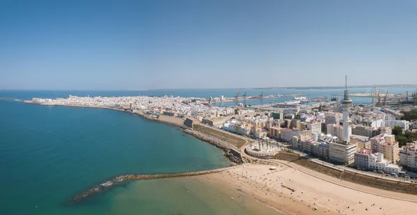 Drone Panoramautsikt Över Cadiz City Utsikt Över Den Södra Delen — Stockfoto