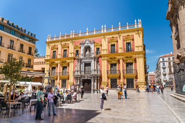 Málaga Espanha Abril 2022 Vista Praça Obispo Frente Catedral Málaga — Fotografia de Stock