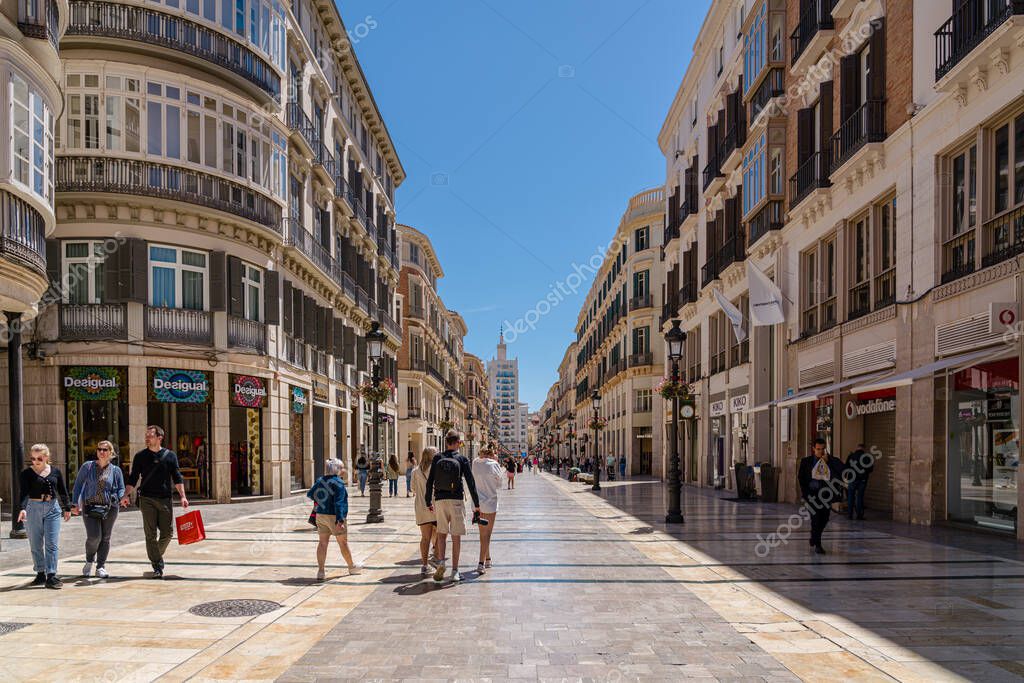 Málaga España Abril 2022 Ciudad Europea Famoso Destino Turístico