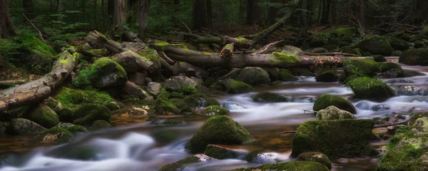 Beautiful Waterfall Background River Surrounded Greenery — Foto de Stock