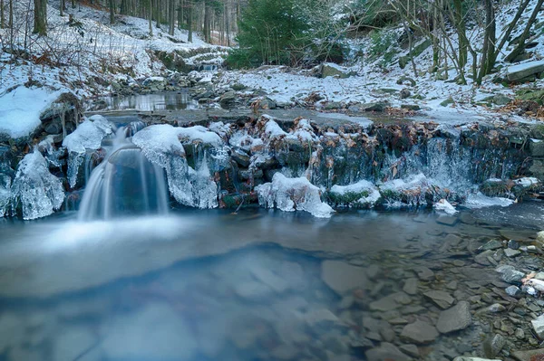 Beautiful Waterfall Forest Concept Winter Season — Φωτογραφία Αρχείου