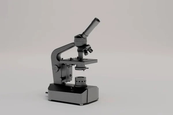Estudio Microorganismos Bajo Microscopio Microscopio Sobre Fondo Blanco Copiar Pegar — Foto de Stock