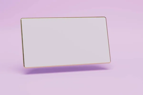 Biglietto Visita Bianco Vuoto Sfondo Rosa Pastello Con Spazio Posizionare — Foto Stock