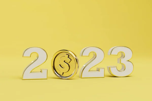 Ganancias Estrategia 2023 Dígitos 2023 Con Una Moneda Dólar Lugar — Foto de Stock