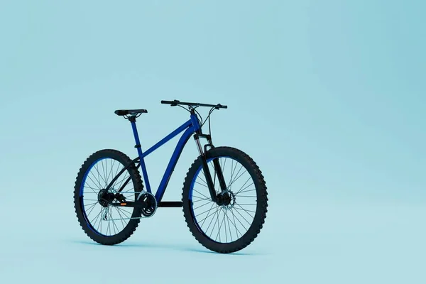 Das Konzept Der Fortbewegung Auf Dem Fahrrad Fahrrad Mit Blauem — Stockfoto