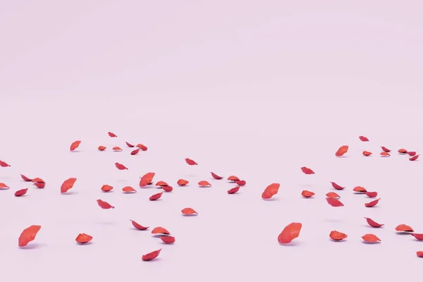 Uno Sfondo Astratto Costituito Motivi Petali Rosa Rossa Sfondo Pastello — Foto Stock